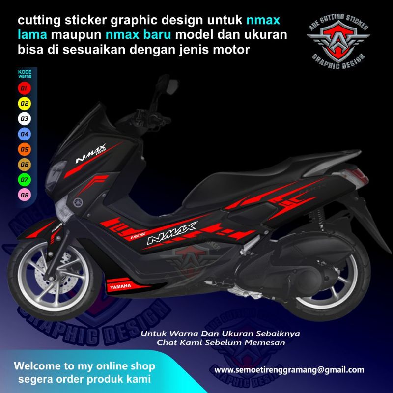 Jual Sticker list nmax || Cutting Sticker list body || Yamaha nmax 155 || graphic design nmax lama d