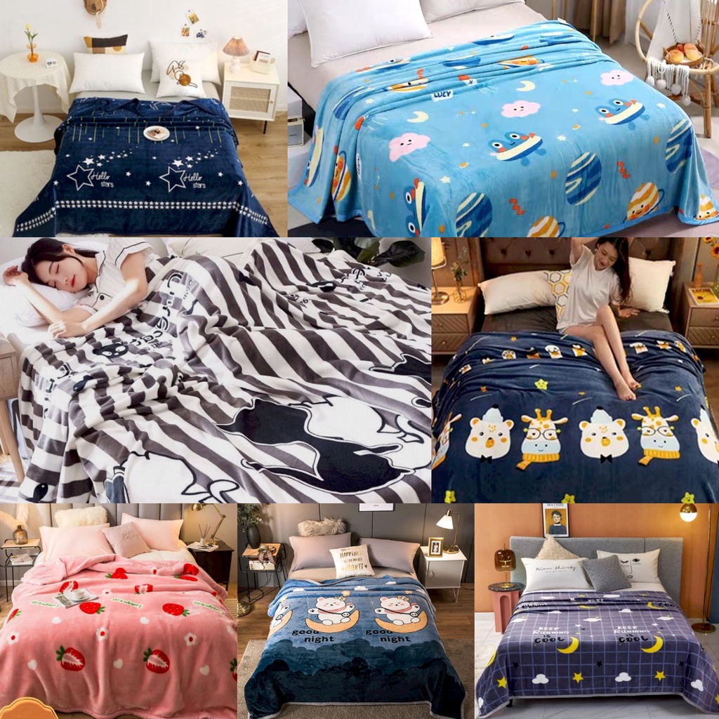 Selimut Bulu Halus 150x200 Motif Dewasa Aesthetic Blanket Termurah Terlaris Berkualitas