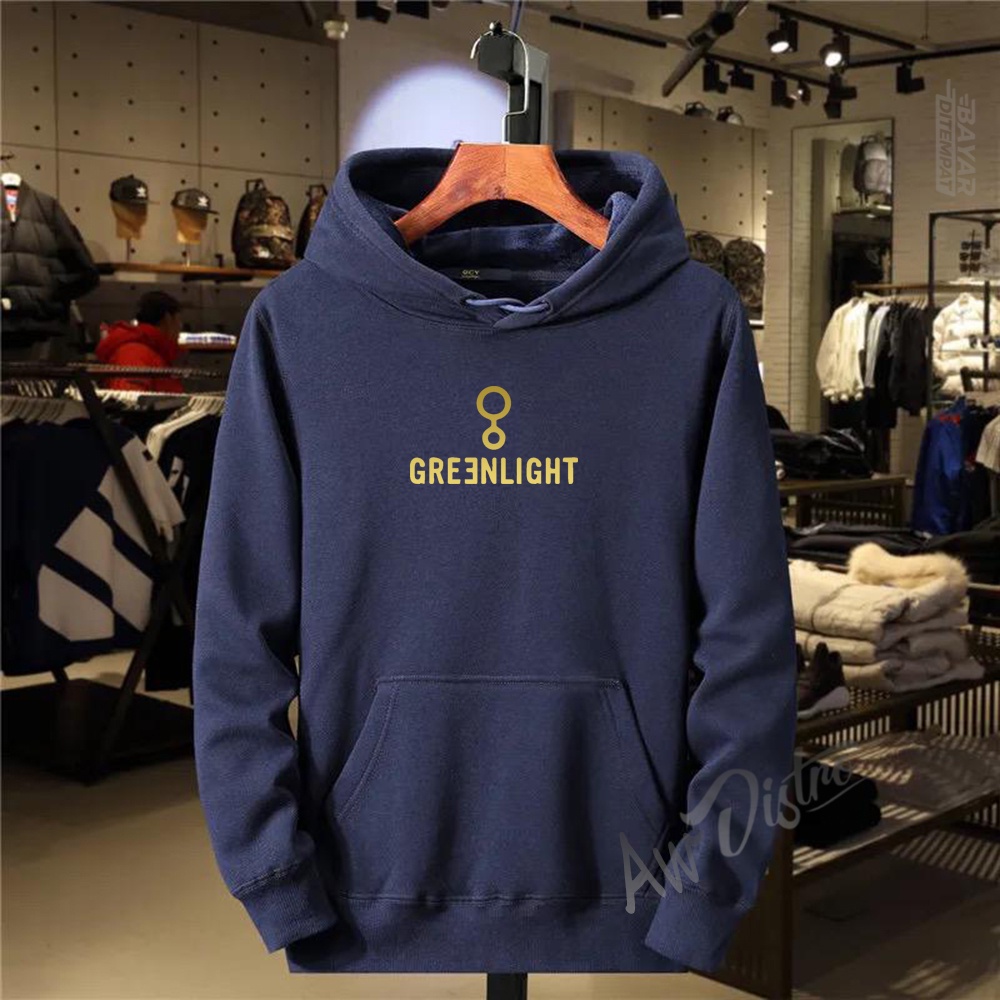 COD Hoodie Distro GreenL 08 Text Gold Premium Quality Sweater Tulisan Jaket Cewek/ Cowok Kata-Kata Hoodie Sablon