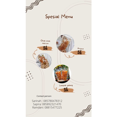 

otak-otak, kripca, lumpia gulung