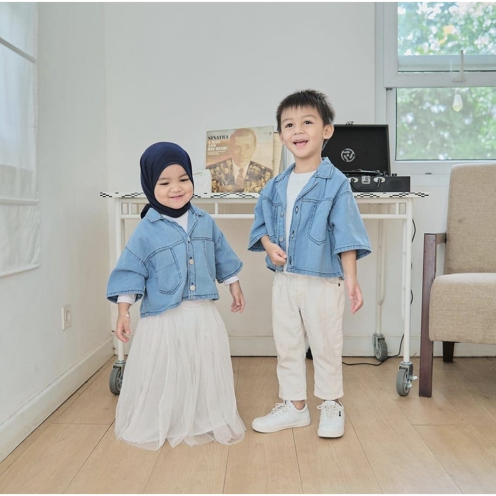 2 UKURAN M L ATASAN JEANS NIKEN KID FASHION PAKAIAN ANAK UNISEX MR