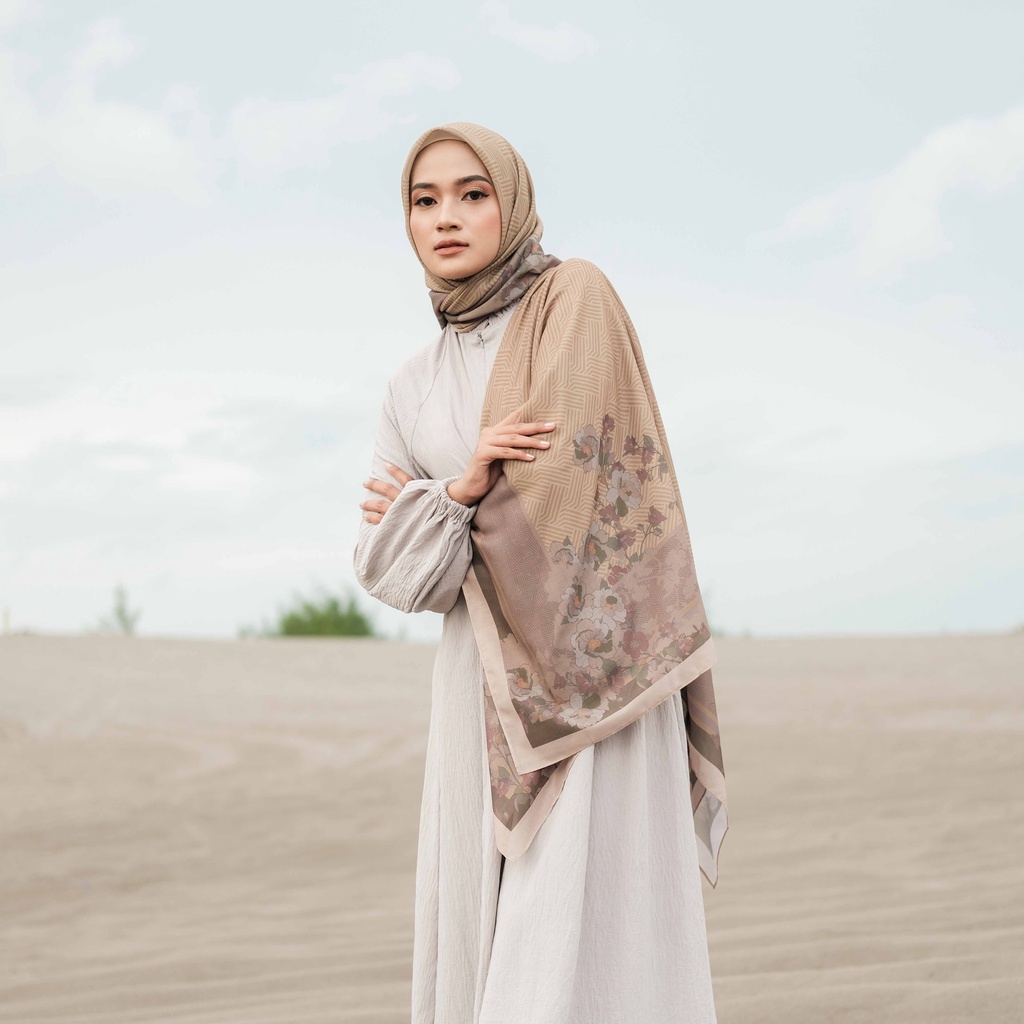 ALIF JILBAB SEGI EMPAT MOTIF PARIS PREMIUM KOREA - OMBRERO