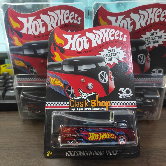 HOTWHEELS VOLKSWAGEN DRAG TRUCK MAIL COLLECTOR EDITION 2018 + PROTETOR