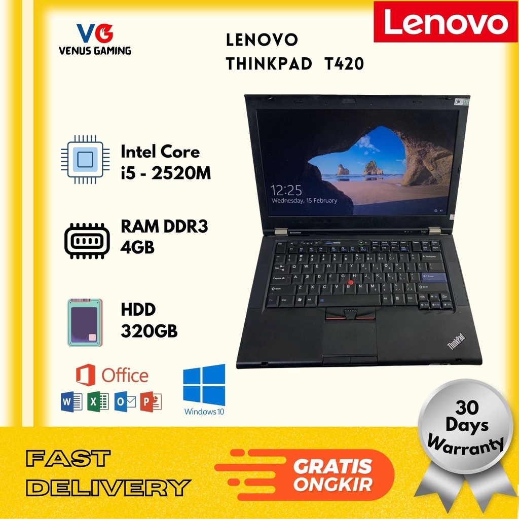 Super Sale! Lenovo Thinkpad T420 Intel Core i5 Gen 8GB SSD 256GB / Second / Murah