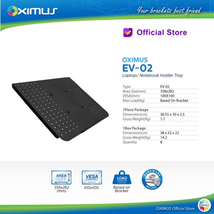Alas Laptop Bracket Laptop Notebook Holder Stand Plate Mount Oximus Ev02