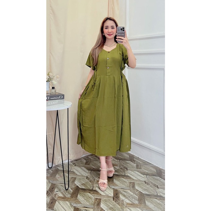 Dress Chibi Polos Jumbo Busui Rayon Tebal / Daster Busui Murah / Daster Kekinian Terbaru