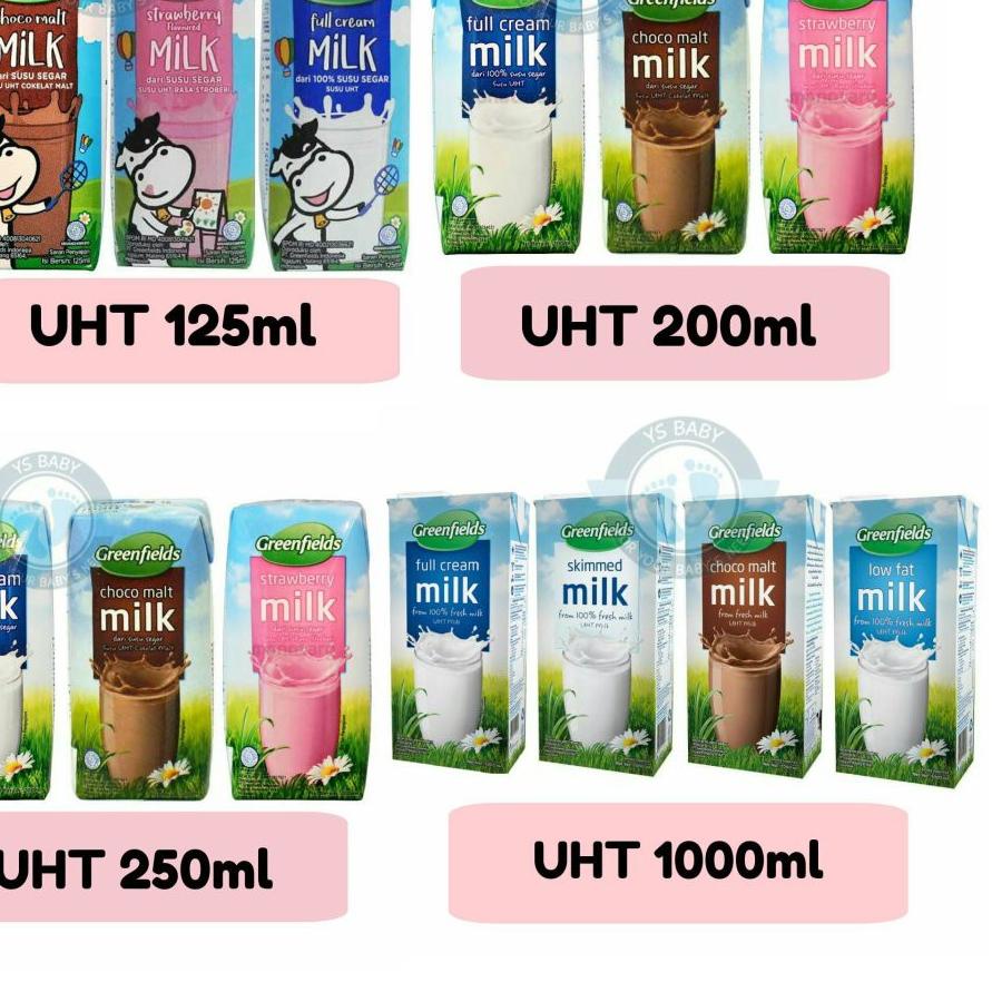 

✿ UHT Greenfields 200ml Perkarton isi 24 Greenfield ♙