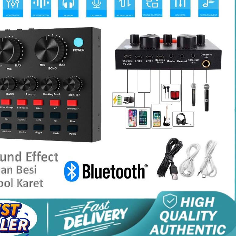 ➩ Sound card V8 // Sound Card V8s Bluetooth Live Sound Card Audio USB External ✿