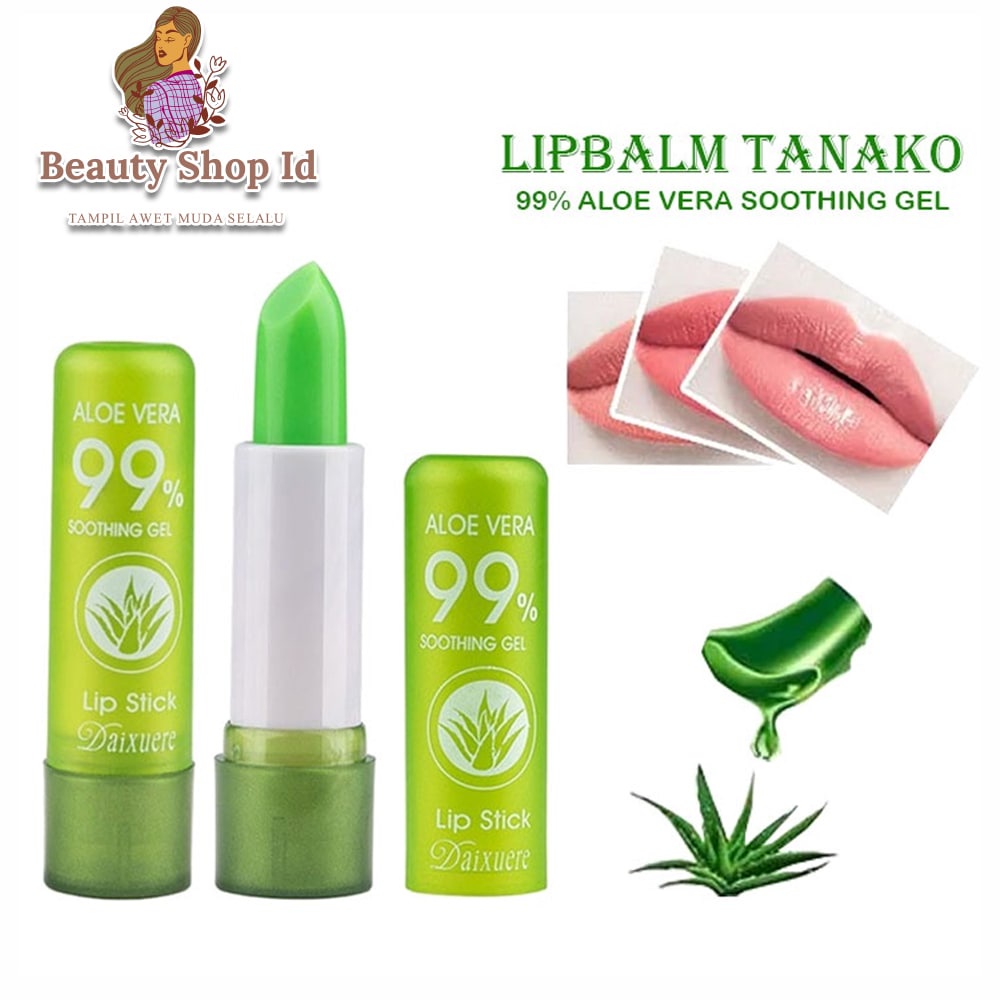 Beauty Jaya - Lipbalm Tanako Pelembab Bibir Aloe Vera 99% - LIPSTIK ALOEVERA Lip Gloss