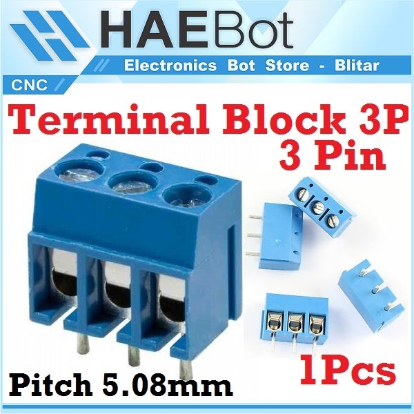 [HAEBOT] Terminal Block Screw 3 Pin 250VAC 10A Penghubung PCB Sekrup Plastik KF301 Socket Blok Elektronika 3pin Konektor DC