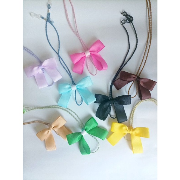 Beli 4 gratis 1 (BISA CAMPUR dengan model lain) : tali / konektor / strap masker pita grossgain