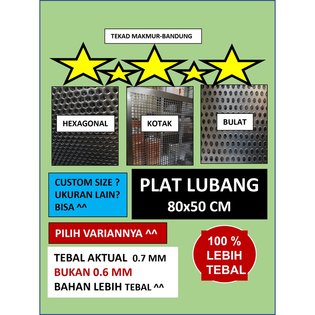 Plat 80x50 - Plat Besi Ram Speaker -  Ram Grill Plat Lubang