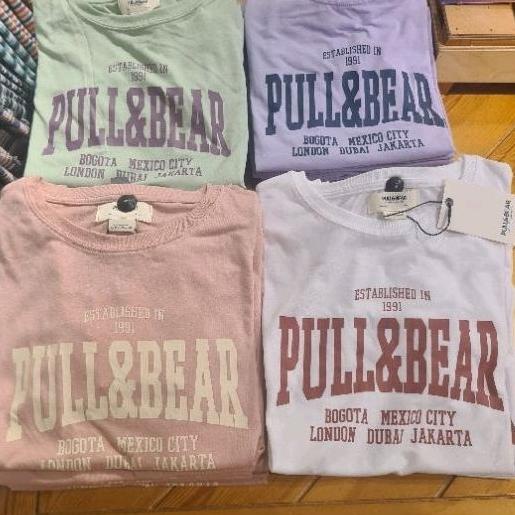 PULL&BEAR T-SHIRT/KAOS LOGO CEWEK ORIGINAL [DBS.3Fe23ᴷ]