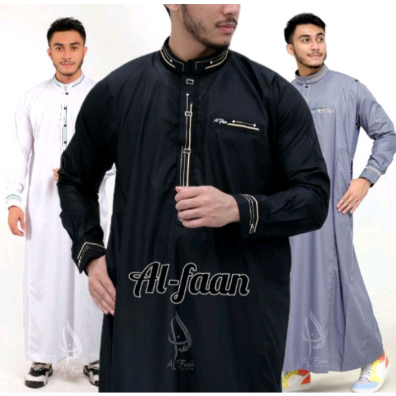 GAMIS PRIA JUBBA BORDIR PRIA GAMIS JUBAH MUSLIM AL FAAN / MODEL AL HARAMAIN