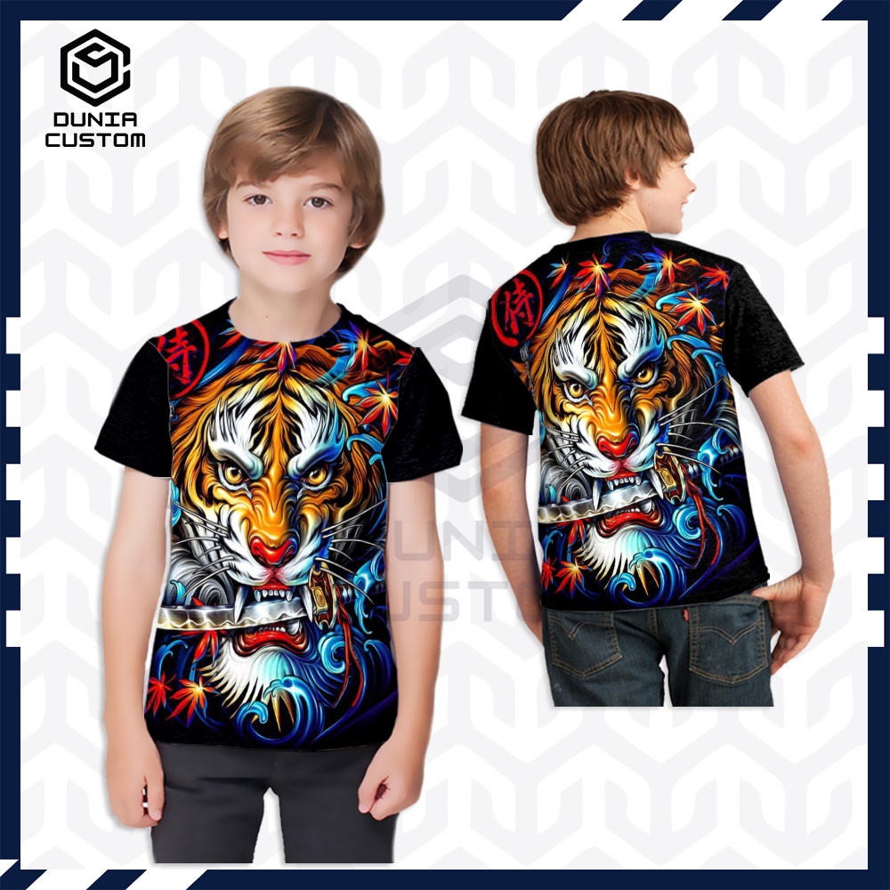 Kaos Baju T-shirt Anak Harimau Sumatera Fullprint