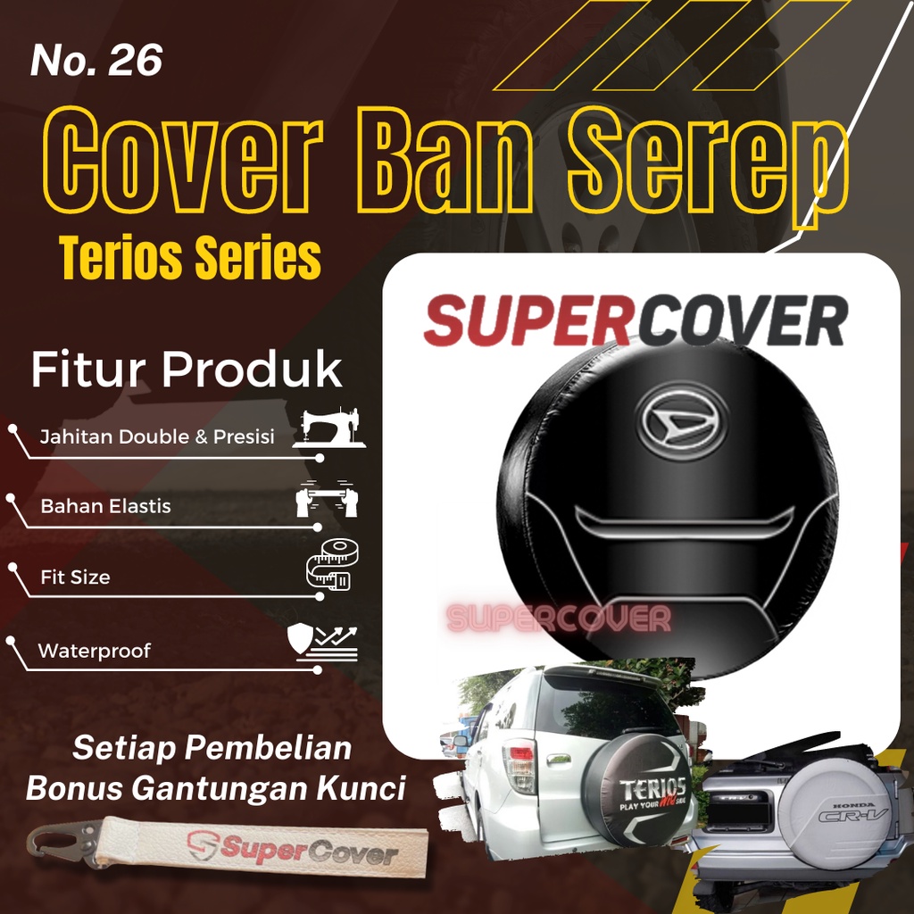 Sarung Ban Serep Daihatsu Terios Cover Ban Serep Kulit Sintetis Daihatsu Terios 26 Penutup Pelindung