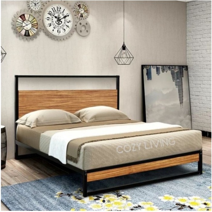 RANGKA TEMPAT TIDUR INDUSTRIAL BESI SOLID RANGKA TEMPAT TIDUR JATI