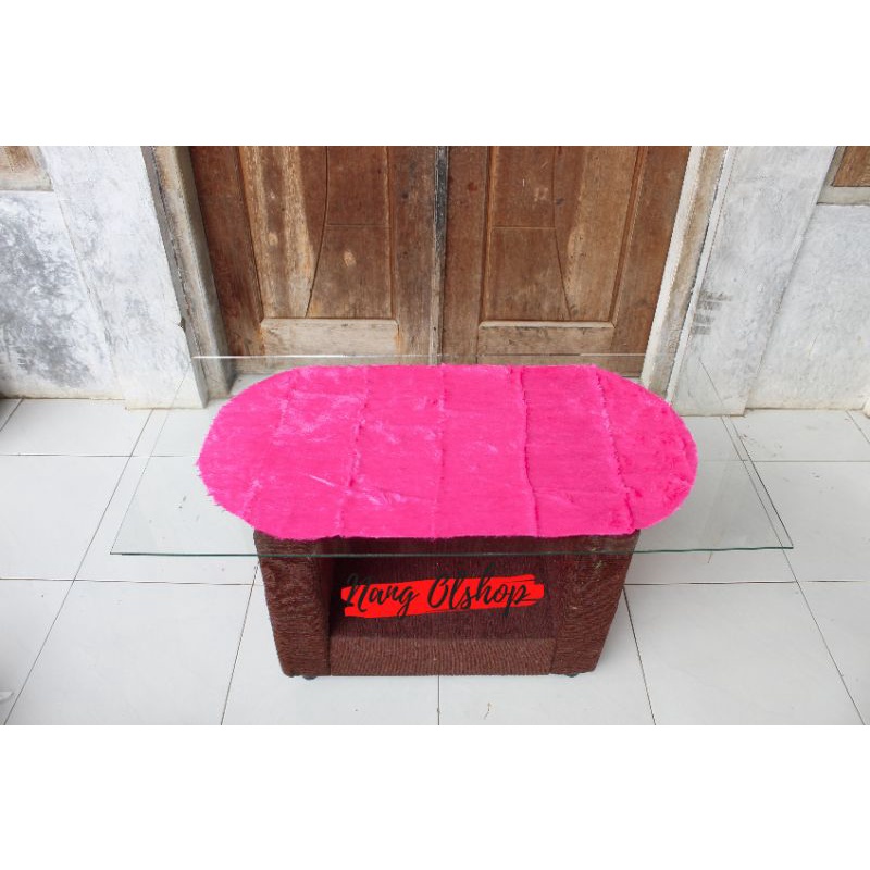 Taplak Meja Ruang Tamu Oval Bulu Rasfur Lembut Premium / Taplak Meja Oval Uk40x85cm Murah Bisa COD / Taplak Meja Oval Bahan Bulu Rasfur Lembut Kualitas Top