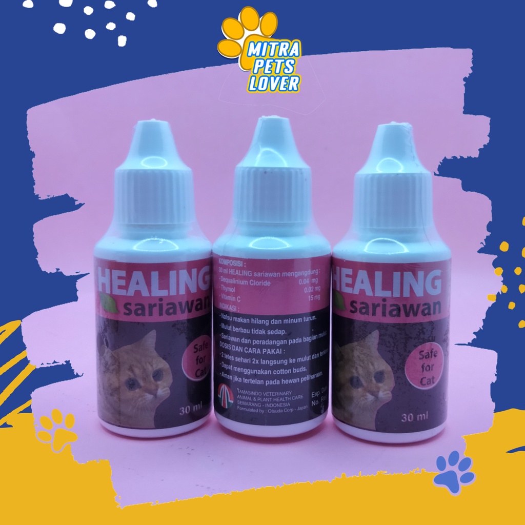 OBAT SARIAWAN KUCING - HEALING SARIAWAN CAT DROP 30 ML - MENGOBATI SARIAWAN PERADANGAN PADA BAGIAN MULUT BAU MULUT TIDAK SEDAP NAFSU MAKAN DAN MINUM HILANG - BERKUALITAS MURAH ORIGINAL GARANSI - PET ANIMAL TAMASINDO - SUPLEMEN DAN VITAMIN - MITRAPETLOVER