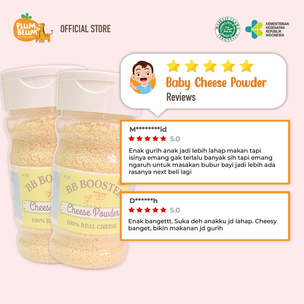 Plum &amp; Blum Baby Cheese Powder Keju Bubuk Mpasi Cheddar - 60 gram