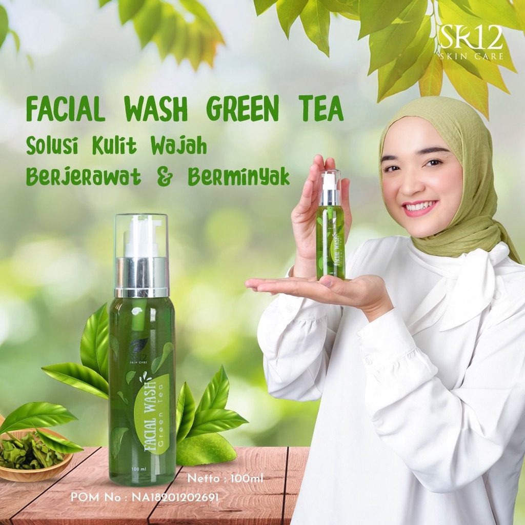 SABUN WAJAH GREEN TEA SR12 BPOM / MENGENCANGKAN WAJAH / FACIAL WASH GREENTEA / JERAWAT &amp; BERMINYAK