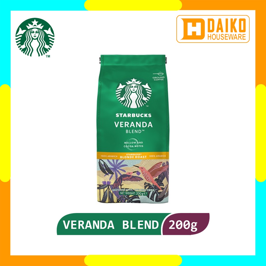 Kopi Bubuk Starbucks Veranda Blend Blonde Roast Coffee Sachet Bag 200 gr