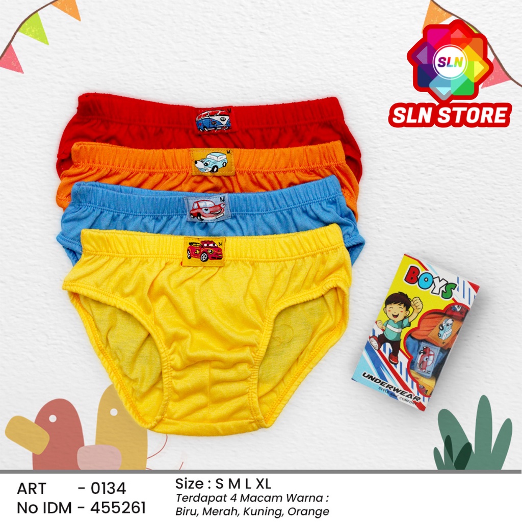 ( 4 Pcs ) CELANA DALAM ANAK COWOK HT KIDS BOX ORIGINAL CD LAKI LAKI SPORTY POLOS HTK-0134