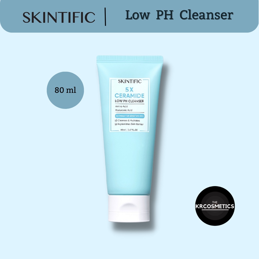 SKINTIFIC 5X Ceramide Low pH Cleanser Facial Wash Gentle Cleanser For Sensitive Skin 80ml