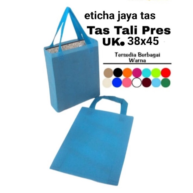 tas spun bond press/goodie bag press/tas handle 38x45x8 per lusin isi 12 psc