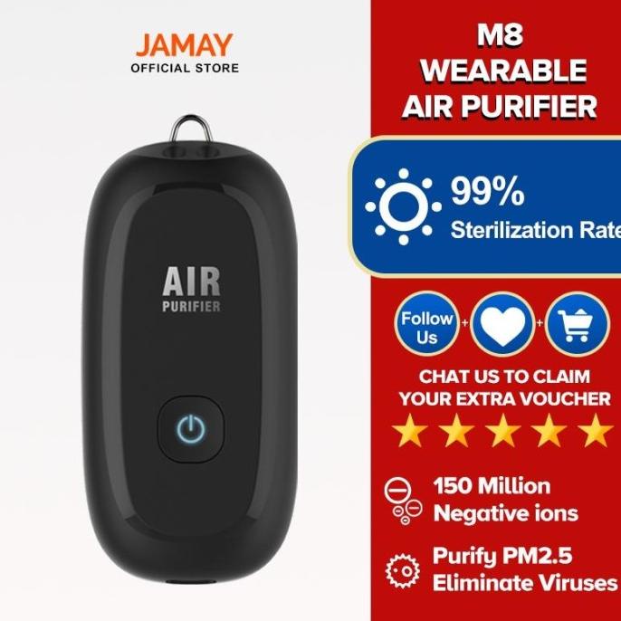 Jamay M8 Air Purifier Personal Ionizer Portable Purifier Kalung Eggbatbet