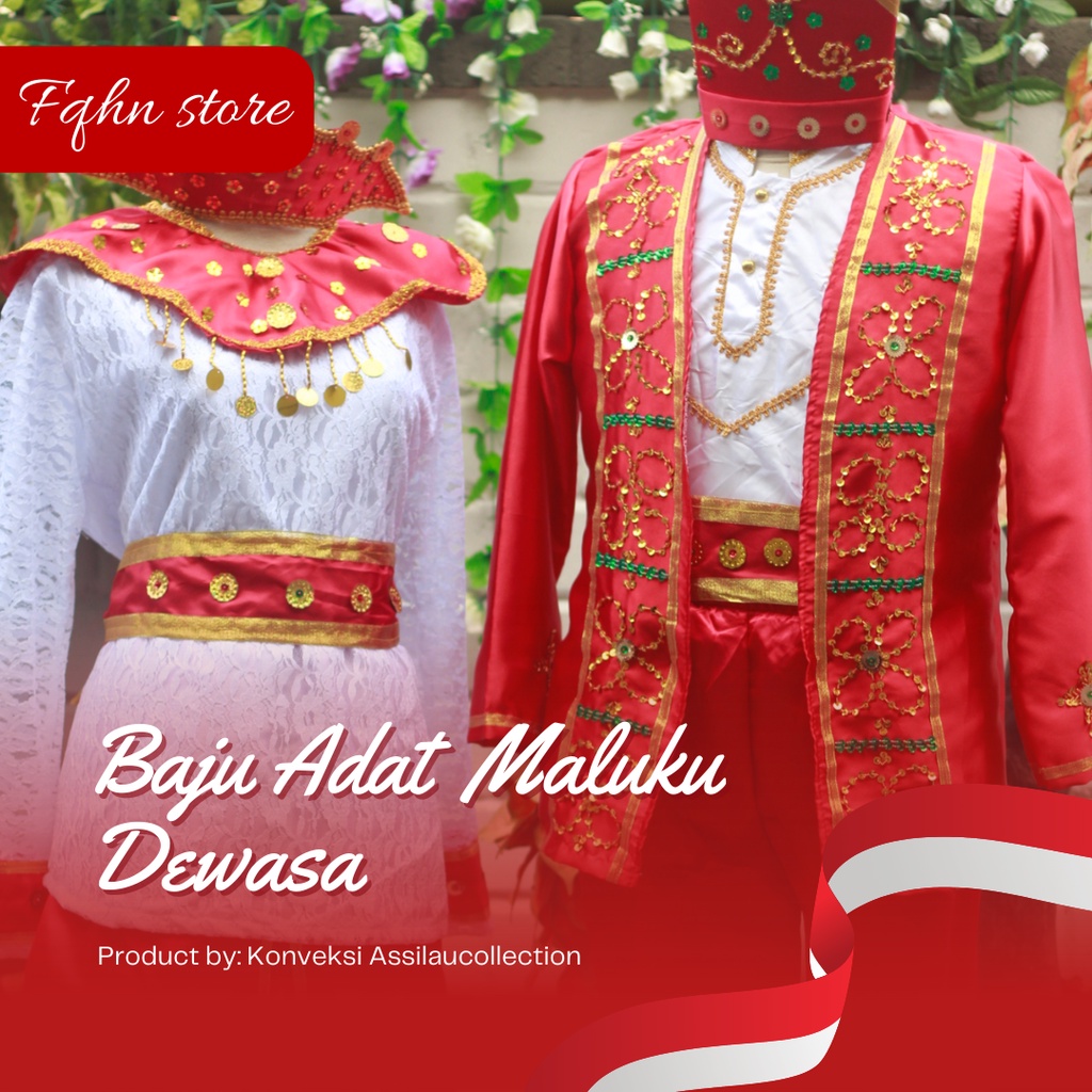 Baju adat dewasa Maluku satuan (Laki/Cewek)