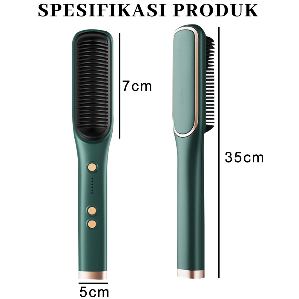 Sisir Pelurus Rambut Listrik Ion Negatif lurus Dan Curly Membuat Rambut Bebas Kusut Peningkatan Suhu Yang Cepat Anti-terbakar DUENUO