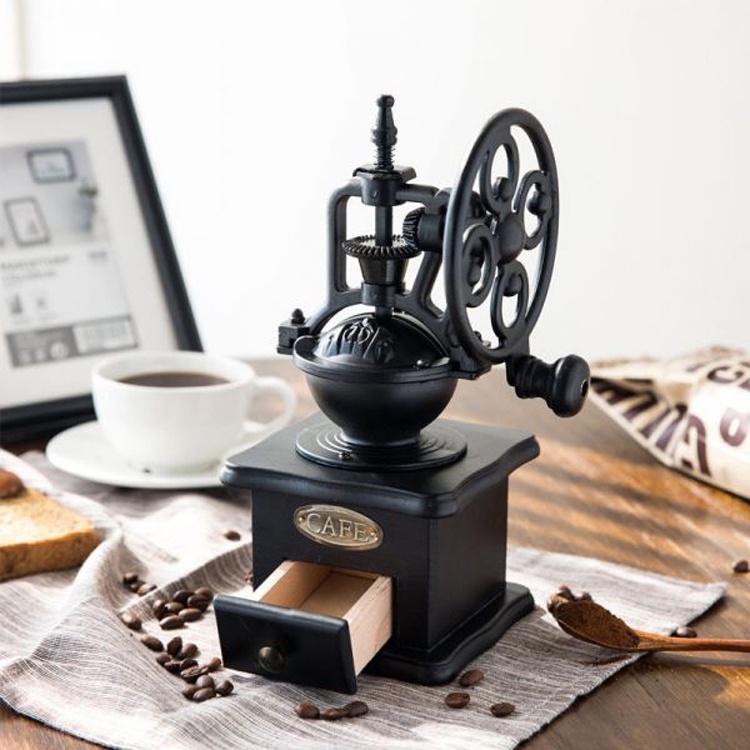 ALOCS Alat Penggiling Kopi Manual Coffee Grinder Hitam CW85532