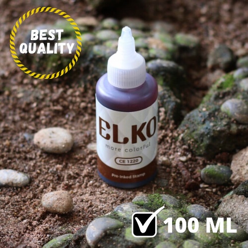 

Tinta Stempel Flash Warna Coklat Waterproof ELKO 100 ML Untuk Kertas