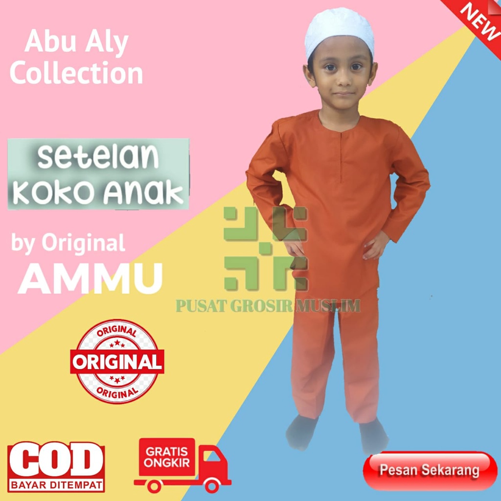 Promo Baju Koko Setelan Anak Original Abu Ali by ammu Anak, Abu Ali Bahan Katun, Abu Aly Collection