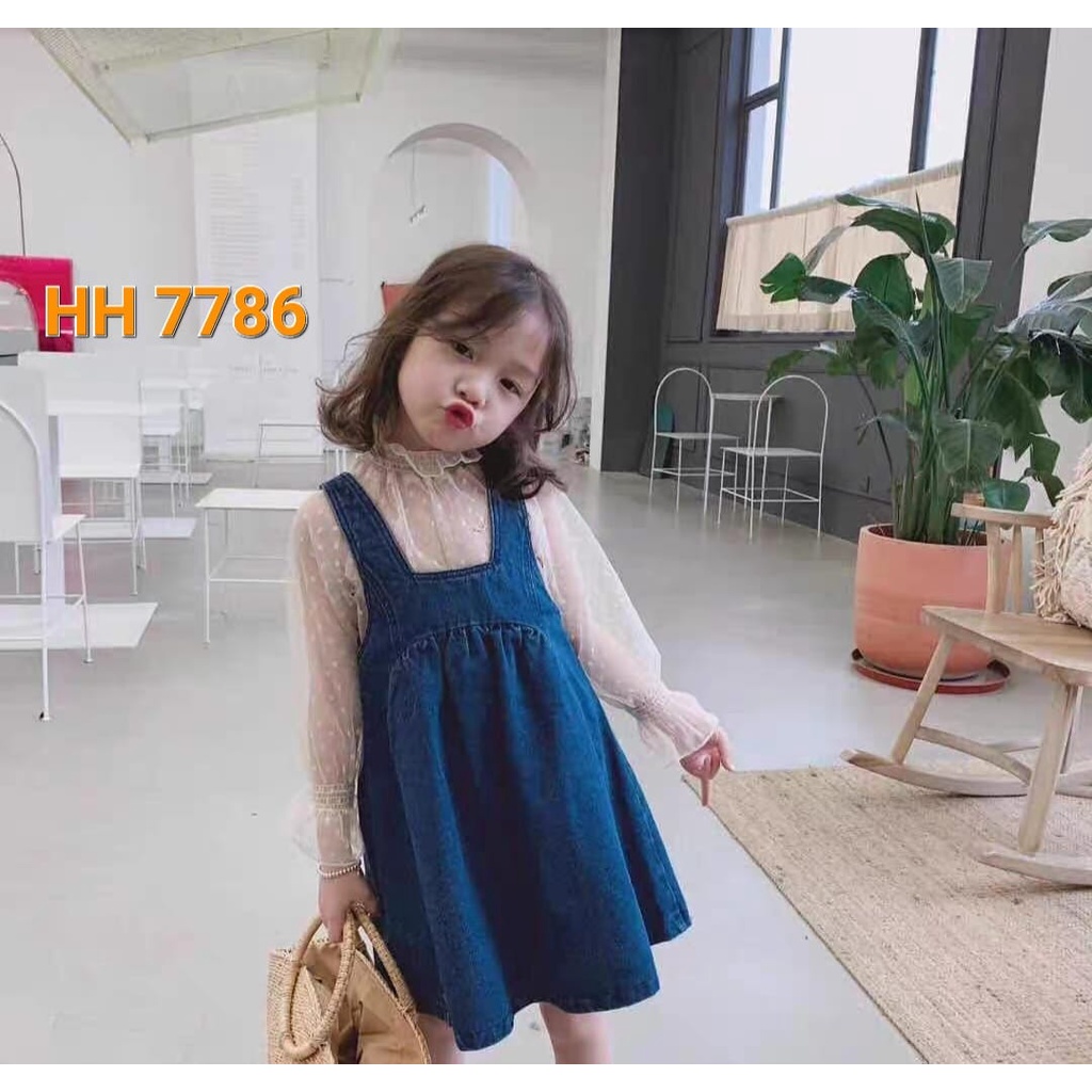Overall Jeans Import Anak Perempuan Best Quality / Dress Denim Anak Perempuan usia 4-7 tahun (instan