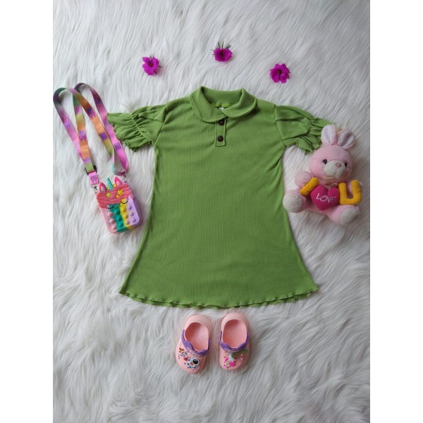 Baju Dress Anak Perempuan KIARA Ruffle Knit Tee 1-5 Tahun