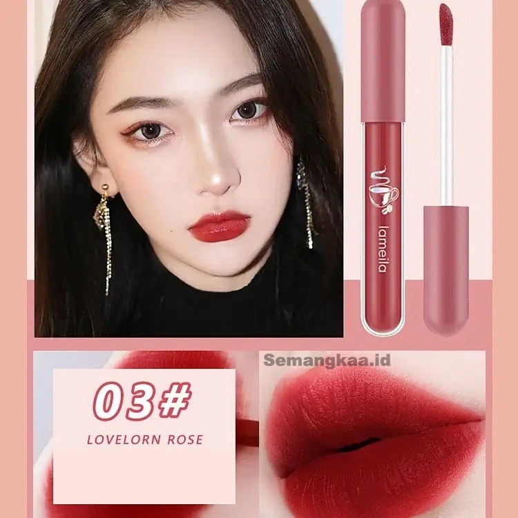 LAMEILA Lipstik Warna Nude Lip Glaze lasting Long matte Lipglos Cream LA108