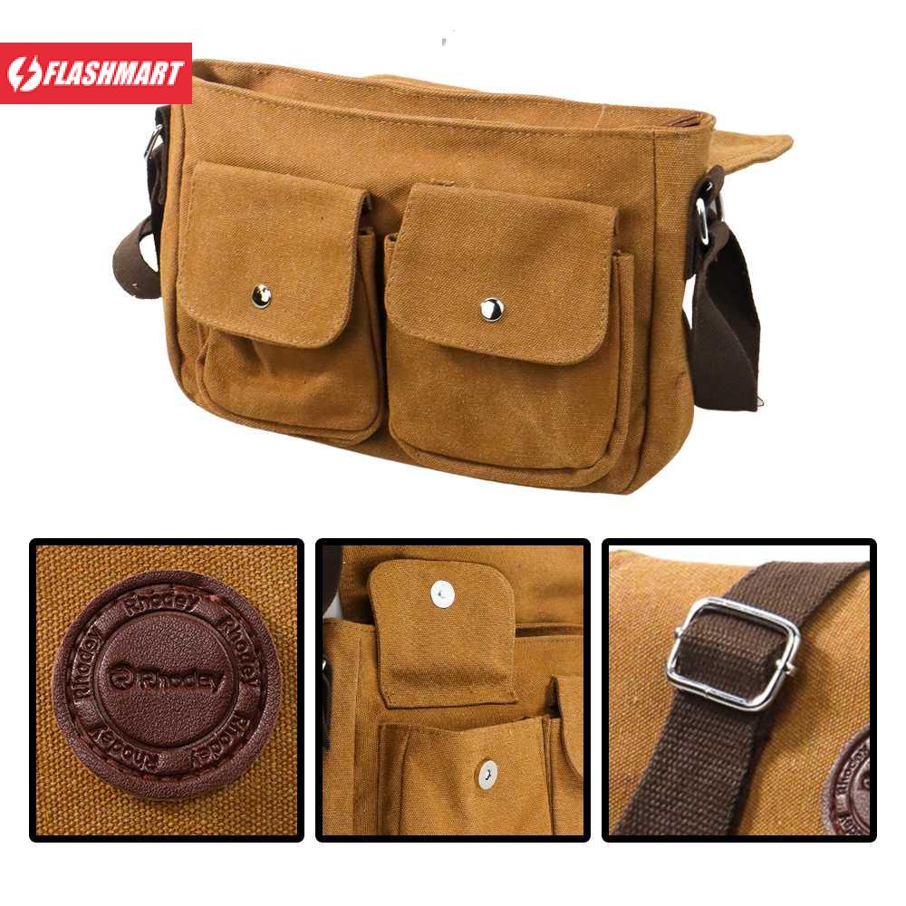 Flashmart Rhodey Tas Selempang Messenger Bag Bahan Kanvas - 1008