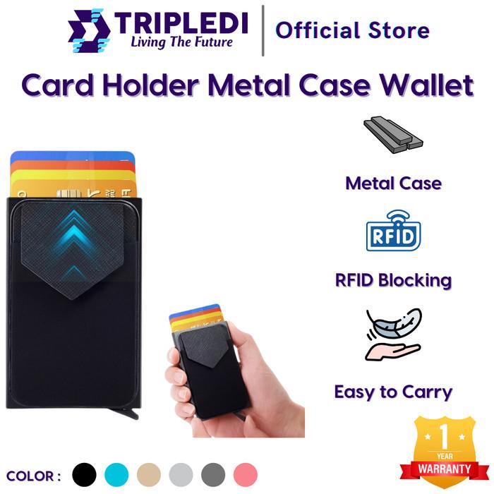 Best Seller Tripledi Id Card Holder Pop Up Dompet Alumunium Case Slim Wallet Rfid