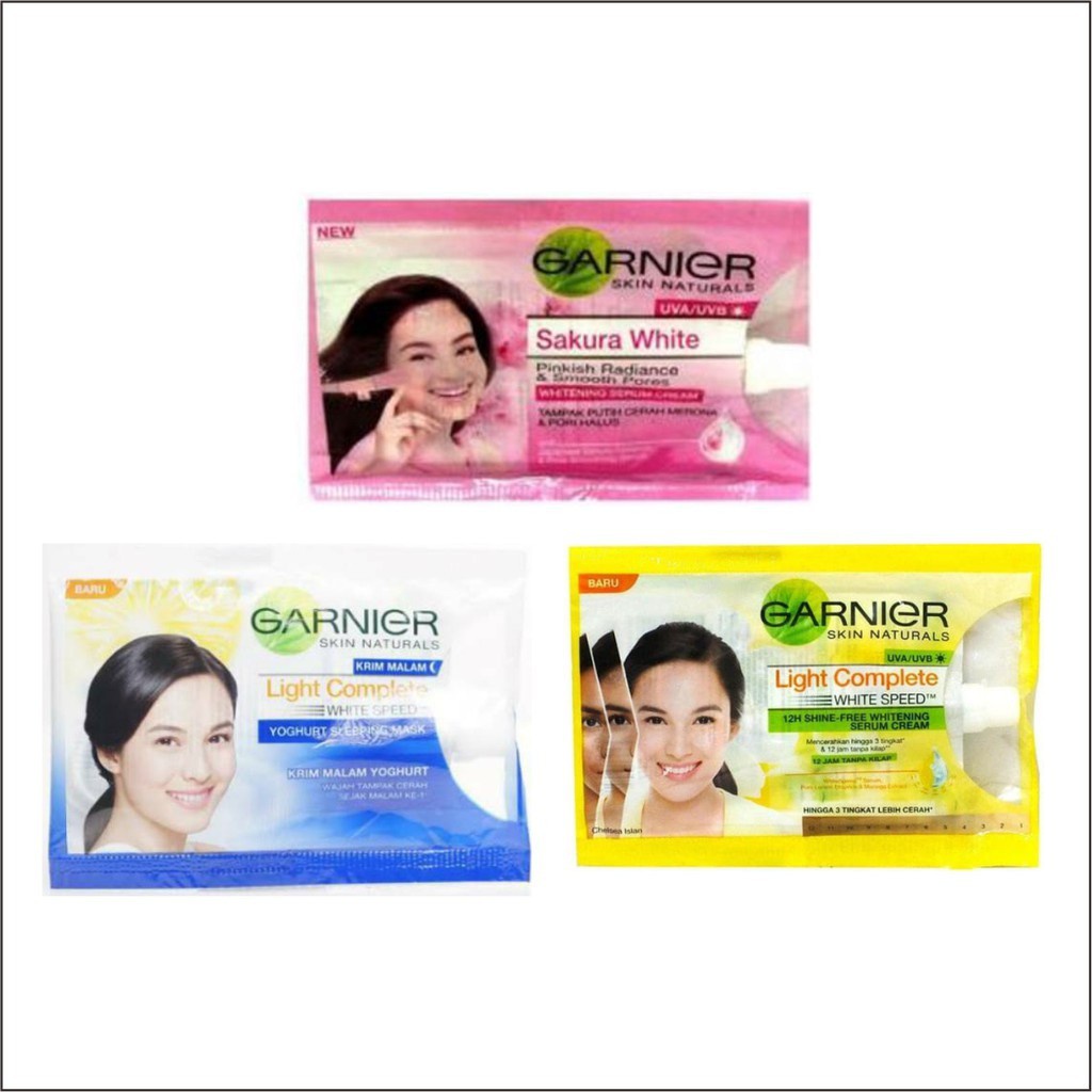 Garnier Bright Complete &amp; Garnier Sakura White Sachet Series