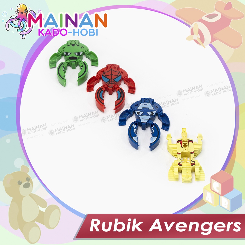 MAINAN HOBI ANAK TRADISIONAL RUBIK TRANSFORM ROBOT KARAKTER KARTUN SUPERHERO