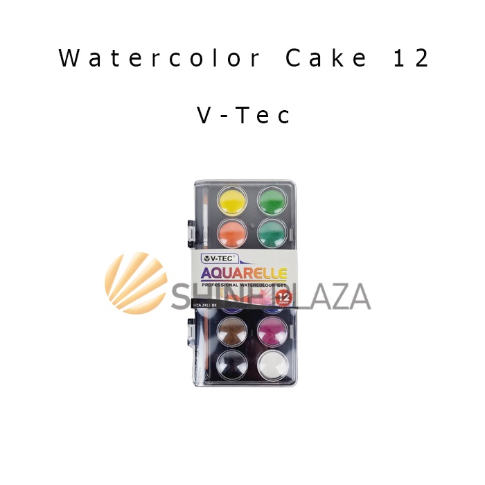 

V-Tec Aquarelle Watercolor Cake 12 Color - Cat Air VTec 12 Warna