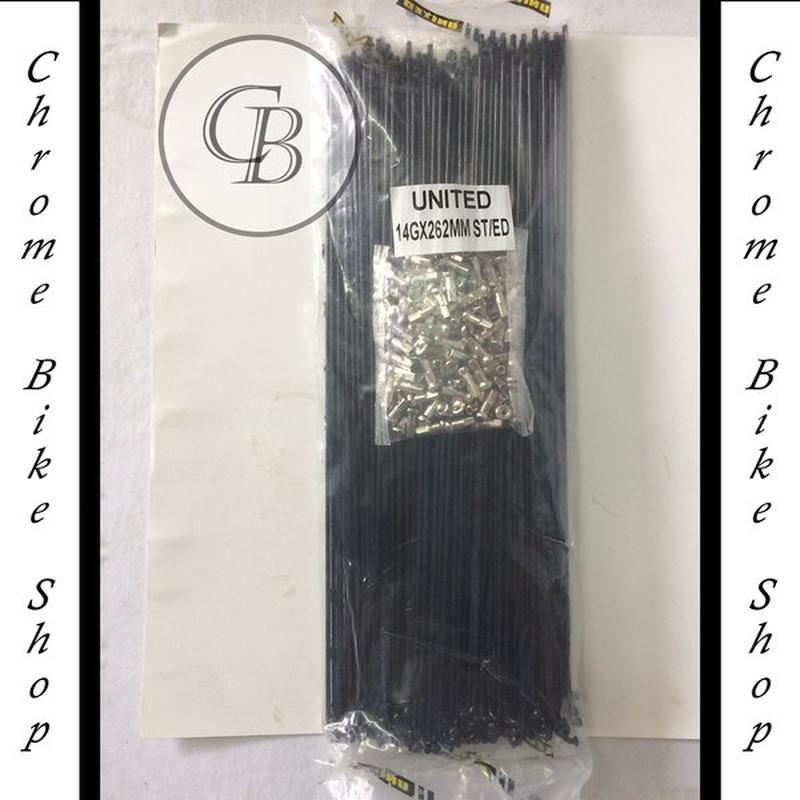 Jari Jari Spoke Ruji sepeda 26 hitam stainless United 144pcs Sepeda murah