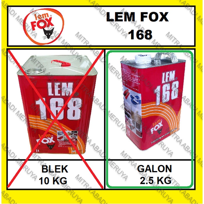 

Terlaris Lem Kuning Fox 168 Galon 2.5 Kg Lem Hpl Lem 168 Lem Triplek