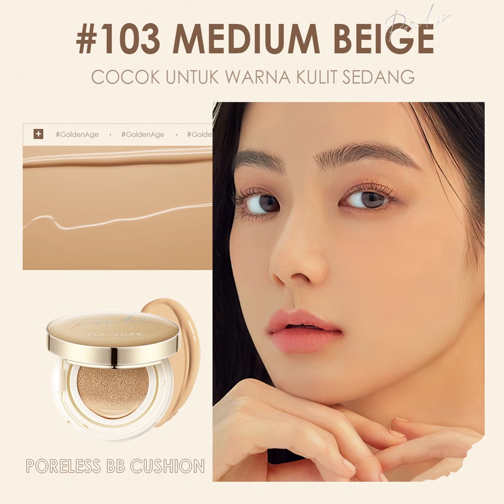 FOCALLURE Cushion Full Coverage BB Cushion Poreless #GoldenAge