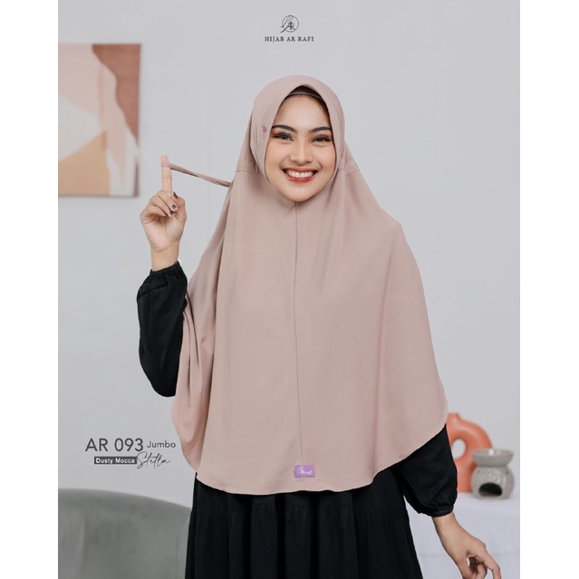 Hijab Ar Rafi Ar 093 Jb Serut | Jilbab Instan Jersey Serut | Ar 093 Jumbo | JIlbab Putih Syar'i