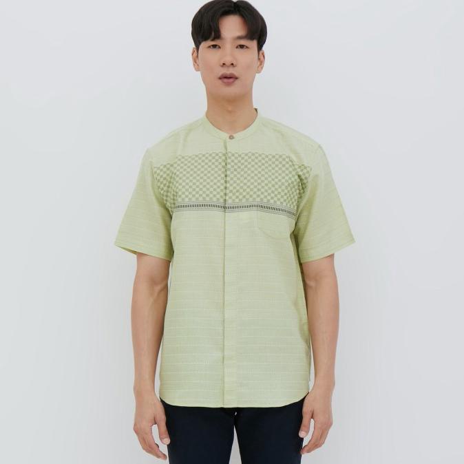 BISA COD M231 Kemeja Pria Koko Pendek Hijau 2501A /BAJU KOKO PRIA/BAJU KOKO DEWASA/BAJU KOKO ANAK/BA