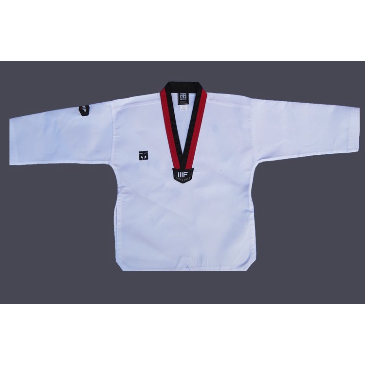 Seragam Taekwondo Anak Dobok Pemula KERAH MERAH HITAM Baju Taekwondo - MOOTO