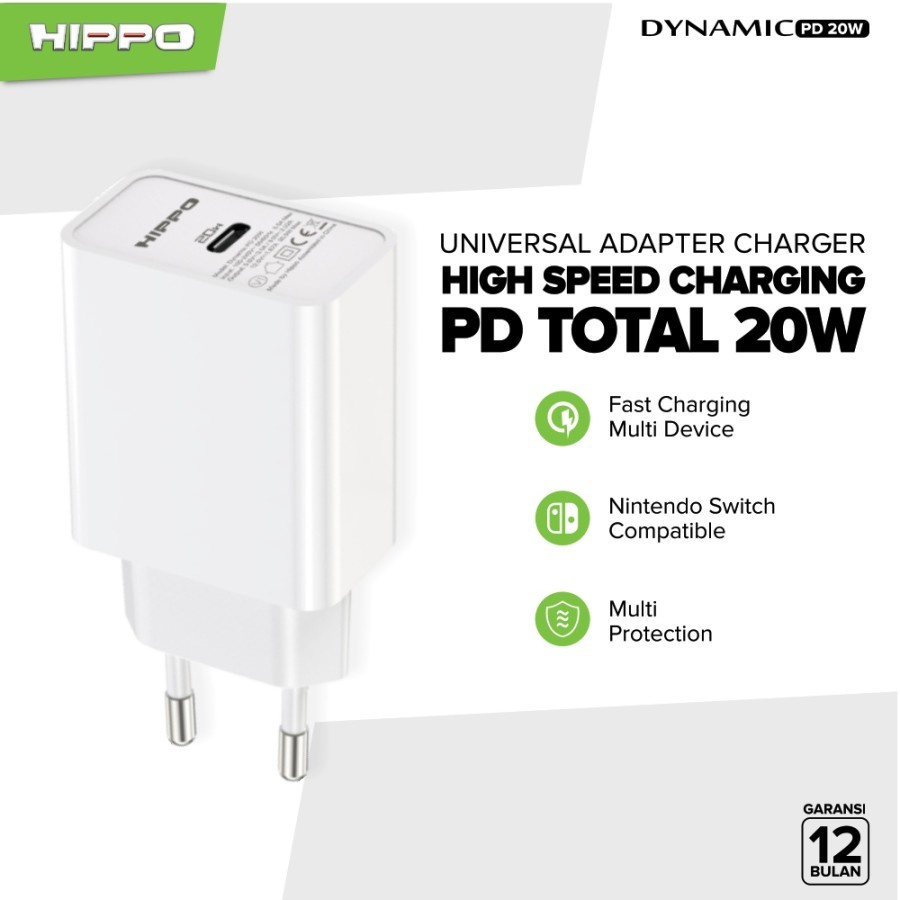 Hippo Dynamic PD Adaptor Charger Quick Fast Charging 20W